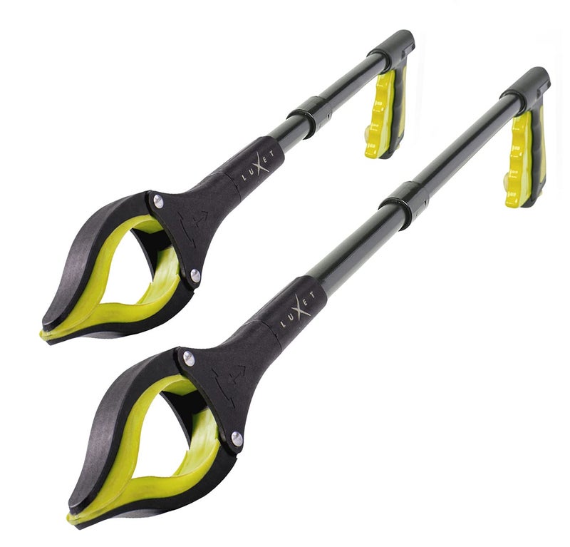 Grabber Reacher Tool 2 Pack Latest Version Long 19 and 32 Inch Foldable Pick Up Stick Strong Grip Magnetic Tip Lightweight Trash Picker Claw Reacher Grabber Tool for Elderly Reaching Yellow